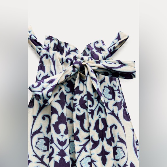 ZARA PRINTED HALTER DRESS ZW COLLECTION - Picture 9 of 10